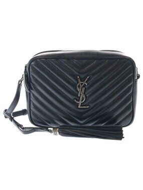 Saint Laurent Paris Shoulder Bag Black Leather Silver
